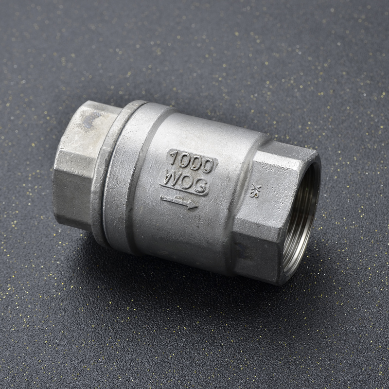 304不锈钢立式止回阀H12W-16P内螺纹丝扣单向弹簧逆止阀4分6分1寸 - 图1