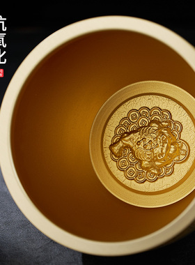 纯黄铜米缸玄关百福缸聚宝盆小存钱罐铜烟灰办公室摆件礼品大铜缸