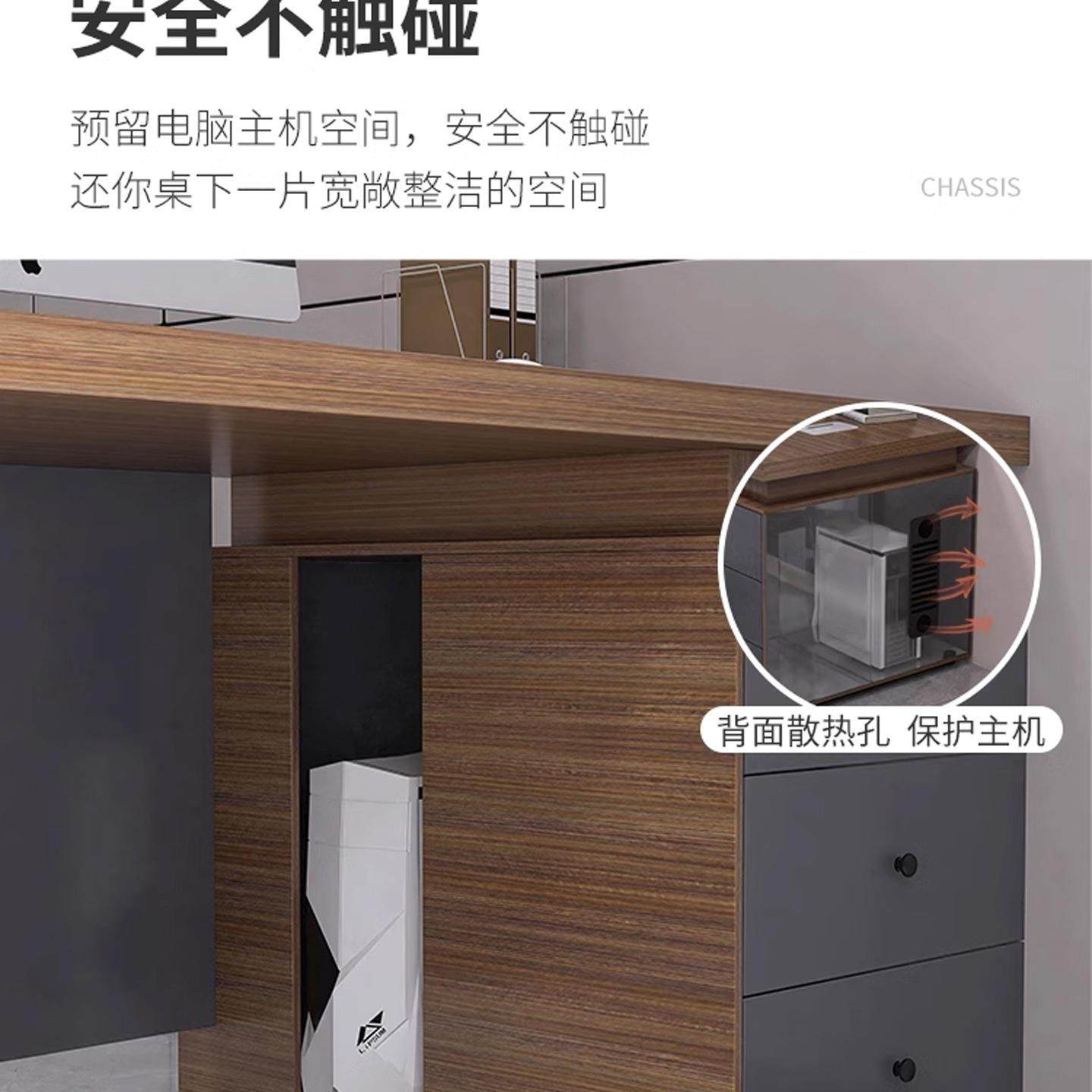 办公桌简约现代老板桌主管经理财务室桌椅组合家用单人电脑桌子w& - 图2