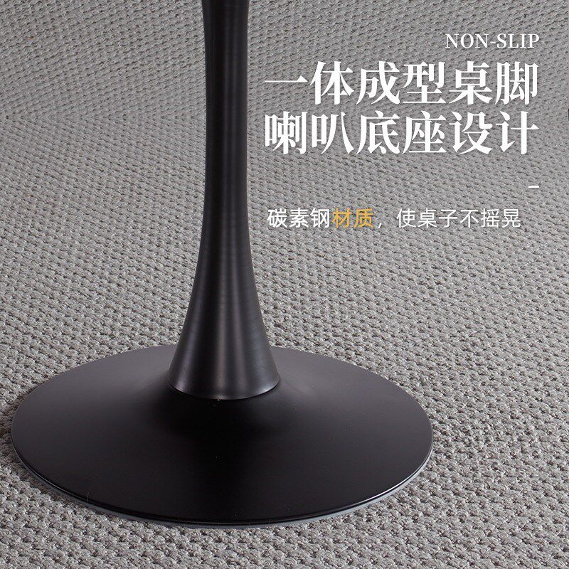 Dining table for home cafe wrought iron round square table hotel restaurant small apartment solid wood table