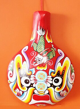 鼎麓 陕西民间特色礼品 手工工艺彩绘马勺社火脸谱 22*32 挂件财