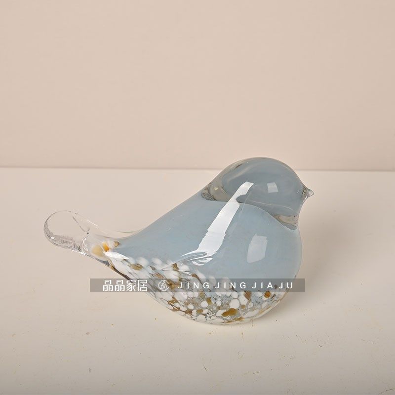 Modern colorful bird ornaments glazed crystal glass home living room animal trinkets desk ornaments