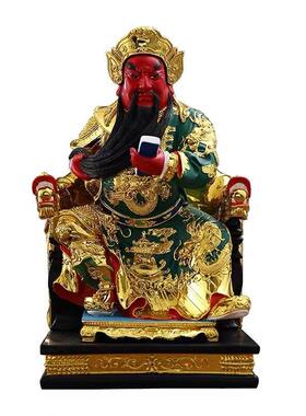 16寸坐关公武财神像文武关二爷神像武圣关羽招财镇宅开业树脂摆件