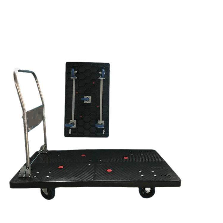 黑蓝款板手推厂772家车加厚加固防小摔静音耐磨仓库超市平拉货推,淘宝优惠券,粉丝福利购,淘宝优惠卷
