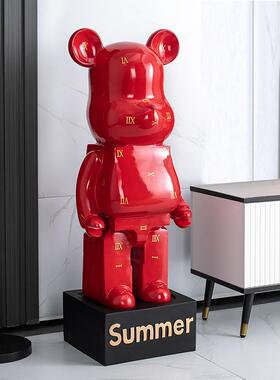 网红力熊摆大号存钱罐高档ZDO轻装暴奢客厅电视柜软高级感大型落