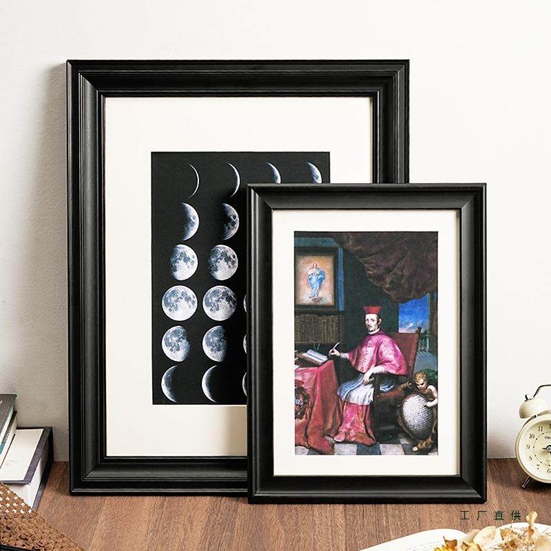 复古黑色相框摆台a木挂质油画3框A4实木画框k空框装裱墙8卡F9766M,淘宝优惠券,粉丝福利购,淘宝优惠卷