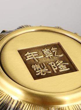 铜宝262店盆黄铜莲花底座有求必应聚宝盆用铺聚办公家室礼品摆件