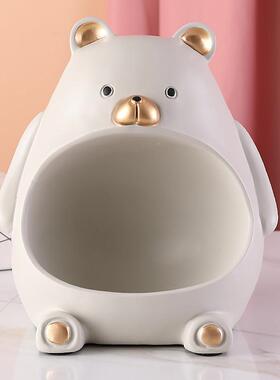 北欧熊匙纳摆件玄T12关钥鞋柜电视柜物客厅家收居装饰品乔迁礼新