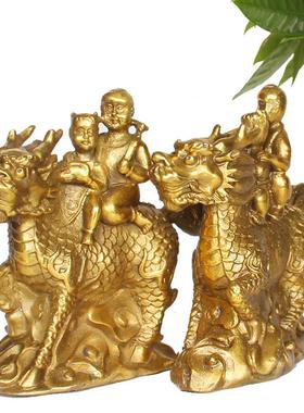 杨铜家铜麒厂麟摆记件送子麒麟单人送子麒麟双送人子麒麟