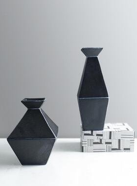 现代简约创意几何菱形树脂瓶样花板间花售楼处厅家居装饰器123摆