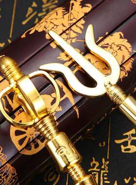 黄铜手摇头铃铛铃佛铃三清金道铃三叉铃刚铃四手摇铃方法铃佛具推