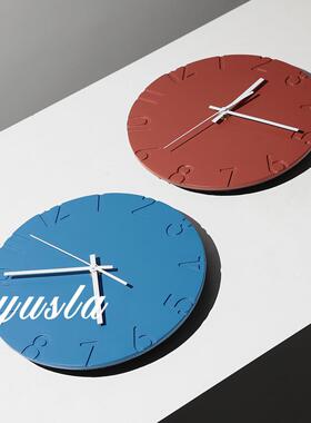 简现代艺静YNN术音钟表摆件样板间过道客厅餐厅挂时墙时约钟软装