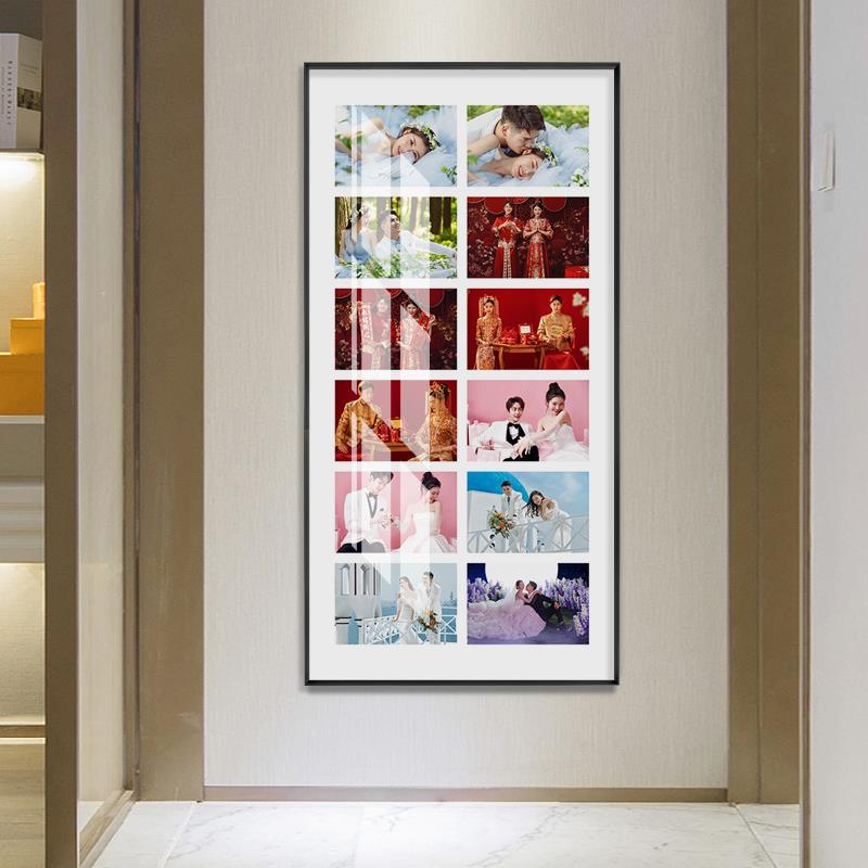 DCY纱婚照照放大挂墙玄关相框挂墙有约制作照片墙片多宫格大定制 - 图3