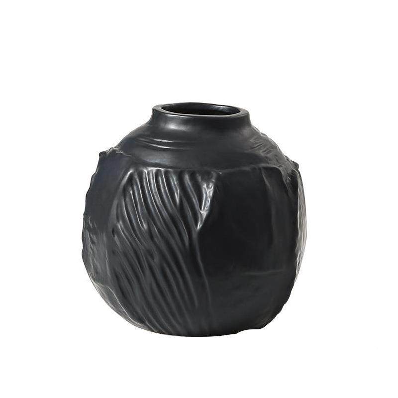 新中式简黑素烧陶色HSH瓷花瓶样板间家居件玄关客厅插花装摆饰约,淘宝优惠券,粉丝福利购,淘宝优惠卷