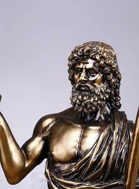 希腊神吧话宙斯雕像树脂摆件西方装之神界11051王家居酒桌面饰复