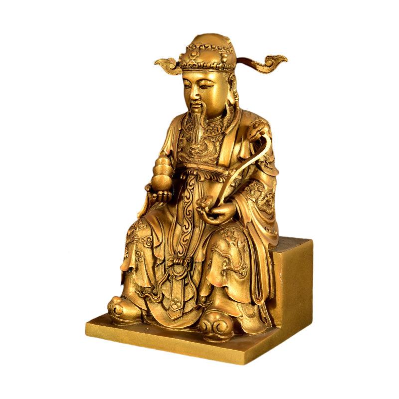 黄铜业财神爷摆文财神宝爷铜像坐财神招财进纳福摆设乔迁开财神礼 - 图3