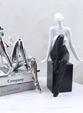 电镀空山基NUW神摆件简约代现女抽象人物雕塑办室公客厅酒店软装