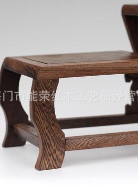 实木小花架博古架红翅花中几置物架式鸡瓷瓶架木中SPQ高两低底座