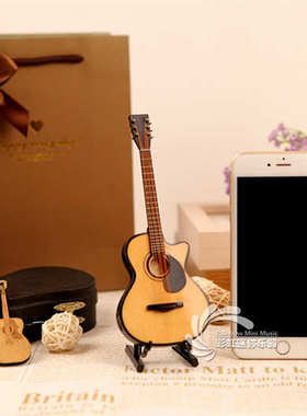 可刻字木质缺角马丁摆件毕业男女朋友送乐器民谣吉他老师礼物模型