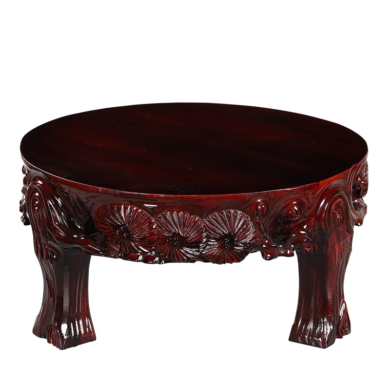 实木圆形加大加高摆件底座奇石头酒缸花瓶泰山石工艺品木托架定制 - 图3