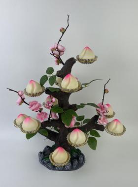 网红寿桃树架生日寿桃树摆件创意佛台点心架酒店寿宴自助餐桃树架