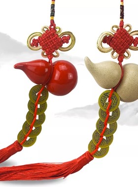 陶瓷葫芦摆件厨房在西北火烧天门开盖黄色大小号家居客厅玄关装饰