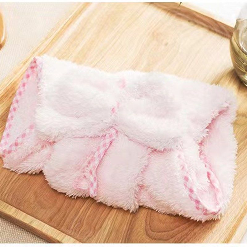 蝴蝶结擦手巾粉色超柔软强吸水毛巾厨房卫生间可挂式加厚抹布,淘宝优惠券,粉丝福利购,淘宝优惠卷