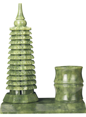 文昌塔摆件玉石玉器九9层十三层玉雕书桌办公室玉雕摆件