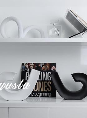 创意萌简约客摆厅茶几插样干花餐厅HXV吧台柜花器板间别墅软装瓶