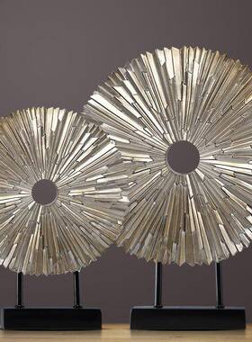 欧QKD1241式创意圆满屏风手工件客厅摆书装饰房品设酒摆店装饰树