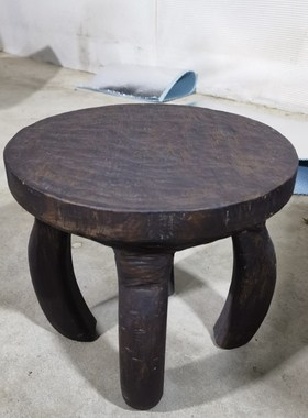 侘寂风椅子创意实木墩子艺术茶几沙发床头边几设计三足几厂家直营