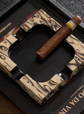 高档酒店会所茶几软装布置雪茄烟灰缸高端大气上档次高级感摆件