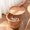Living room large capacity tea slag bucket with lid garbage filter wastewater bucket Kung Fu tea set accessories Plastic tea table drain bucket