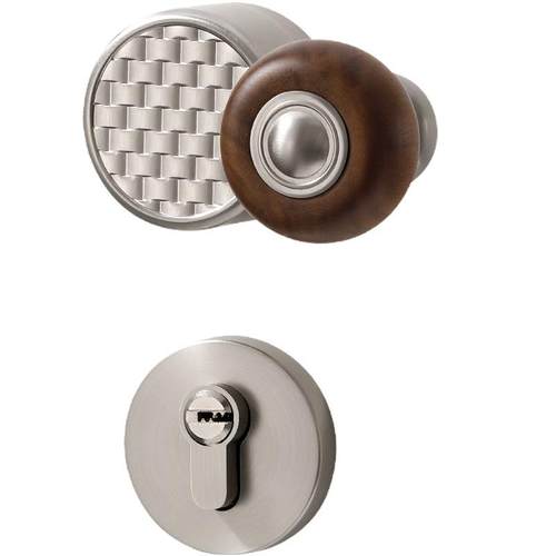 卧锁室古房门无品牌/室内房间门把中古风胡桃手木复磁吸静音木门 - 图3