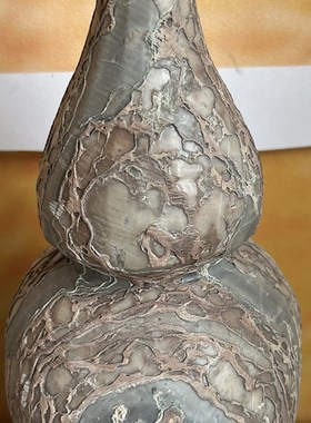 奇石结核石葫芦装饰品石蛋福禄双全树皮石蛋形石化石个性摆件自然