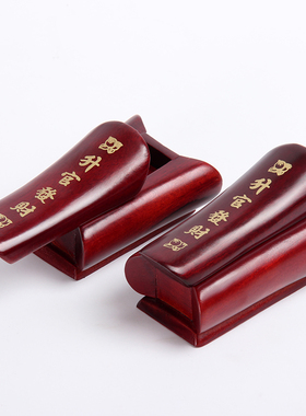 红木小棺材摆件实木质手把件带印章盒子办公室客厅玄关工艺品摆件