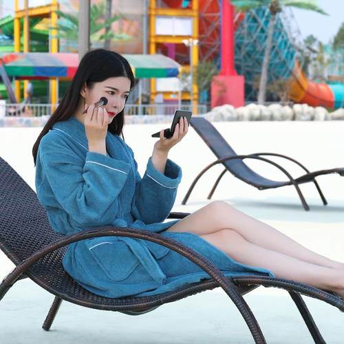 新品酒店浴袍纯棉毛料柔软透气舒冬适成人侣款KSZ巾季情全棉浴衣 - 图1