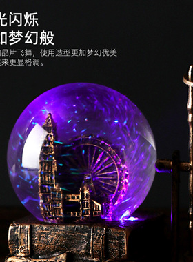 复古装饰品家居摩天轮水晶球沙漏工艺礼品摆饰艺术客厅酒柜巴黎铁