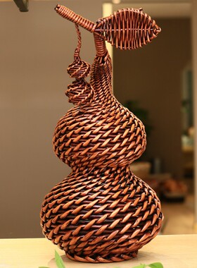 葫芦摆件藤编福禄柳编手工编织特色工艺品家居饰品创意礼品小葫芦