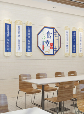食堂文化墙贴纸画珍惜节约粮食员工餐厅墙面装饰用品饭店餐饮标语