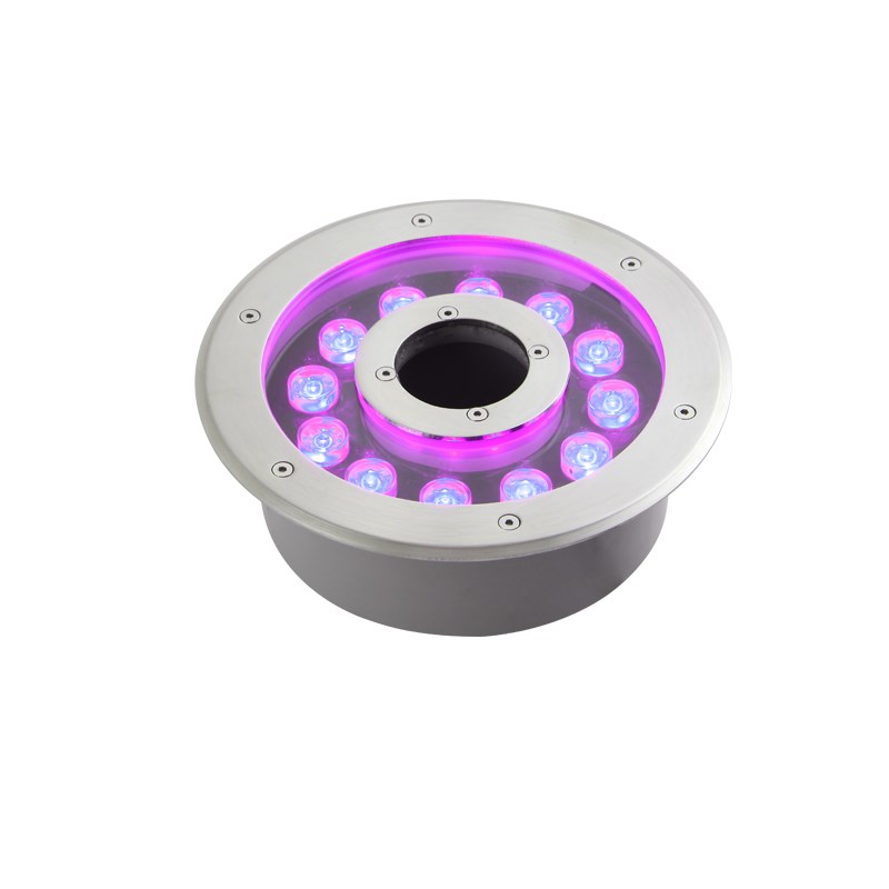 广场旱地喷泉灯嵌入式埋地涌泉灯V2V七彩防水环形中孔水底灯9W - 图2