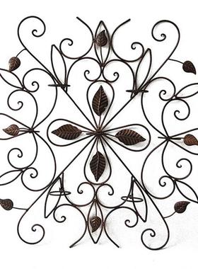 创厂家直墙销欧式意复居古铁艺叶子烛台壁挂RC184194家客厅壁装饰