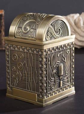 金属工艺品筒摆件TV酒吧桌面K笔垃圾桶收ZYR纳瓜皮