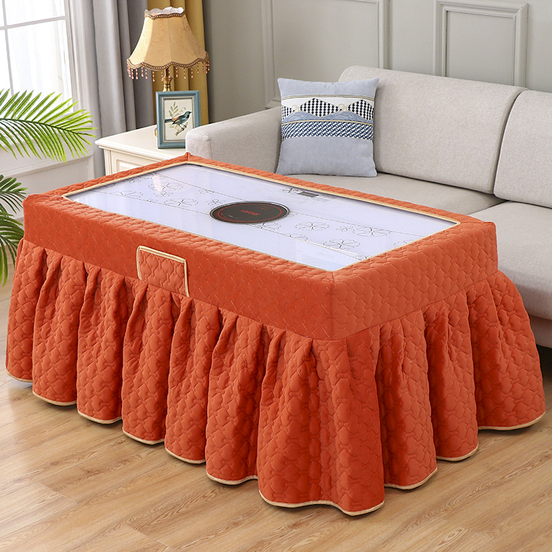 电炉罩烤火桌子罩长方形取暖桌罩新款加厚加绒茶几火架被罩裙摆 - 图3