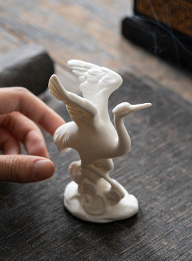 陶瓷动物仙鹤小摆件造景小装饰品配件鱼缸园艺沙盘流水枯山水摆设