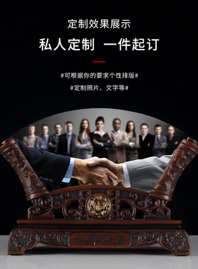 玉石屏风装饰品小摆件新房隔断客厅办公室桌面摆设送领导礼物定制