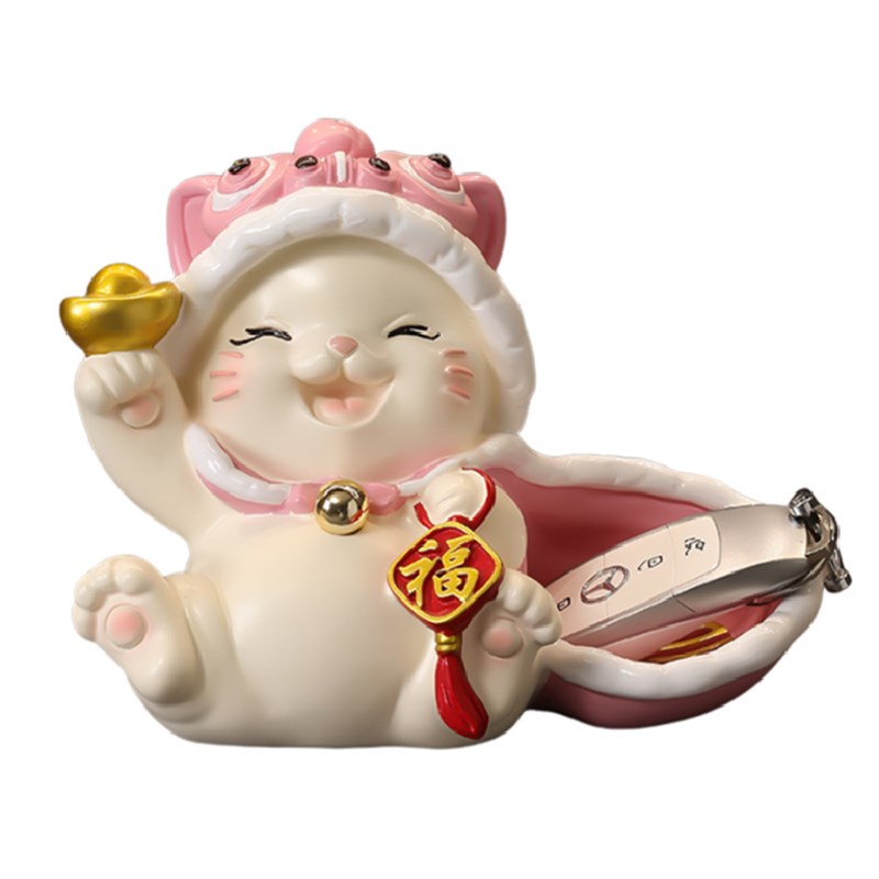 国风招财猫钥匙收纳玄关摆件入户客厅鞋柜可爱装饰品乔迁新居礼物 - 图2