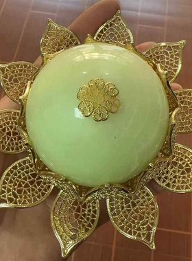 夜光宝莲夜光球夜明珠镶嵌宝莲立体卧室玄关装饰品摆件高级