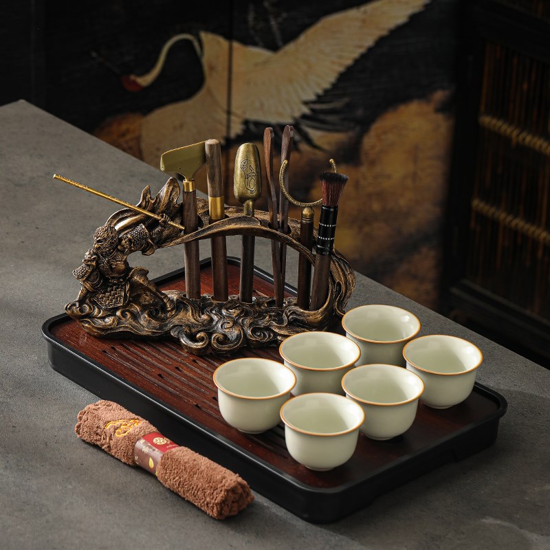 Wukong Tea Ceremony Stand Six Gentlemen Set Household Kung Fu Tea Set Accessories Complete Tea Making Tools Tea Table Ornaments