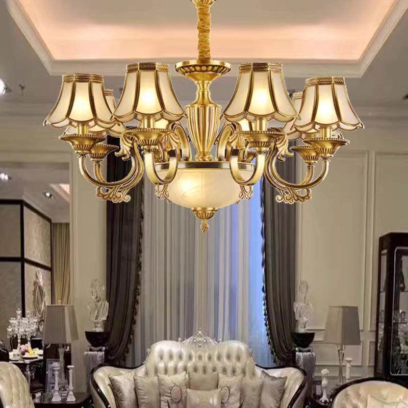 美式简约客厅20216饭厅古典铜灯具1大气别墅卧全室书房HLED吊灯40,淘宝优惠券,粉丝福利购,淘宝优惠卷